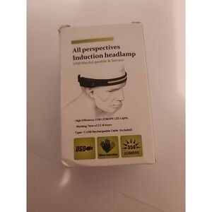New All Perspectives Headlamp 350 Lumen ‎ USB Rechargeable & Sensor
